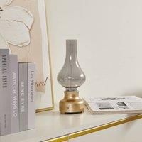 Lindby Maxentius LED table lamp, matt gold/smoke