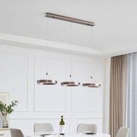 Lucande Kolo LED pendant light, 3-bulb, coffee, dimmable