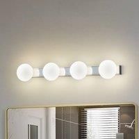 Lucande LED bathroom wall light Myrra, chrome/white, glass, 60 cm