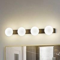 Lucande Myrra Bathroom LED Wall Light (Splash-Proof (Modern) in Black Aluminium (4 Bulbs) - Wall Lights Mirror Light Bathroom Wall Lighting Bathroom Light