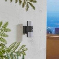 Lindby LED outdoor wall light Alaric, aluminium, dark grey, sensor
