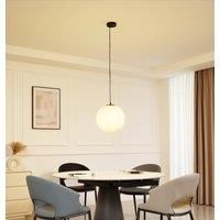 Lucande pendant light Kestralia, white, glass, 36.8 cm, E27