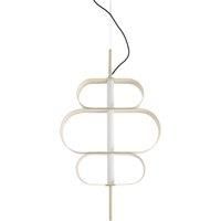 Lucande Audrina LED pendant light, beige, metal, dimmable