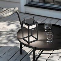 Lucande LED solar table lamp Tilena, angular, black, dimmable
