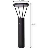 Lucande LED solar wave lamp Elario, black, aluminium, CCT, sensor