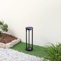 Lucande LED solar path light Nilea, 16 cm, black, sensor