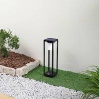Lucande LED solar pathway light Nilea, 50 cm, black, sensor