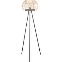 Lindby Ediz floor lamp, multi-layered wooden shade