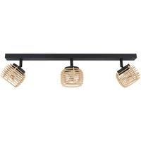 Lindby Ediz ceiling light, 3-bulb, multi-layered wooden shades