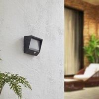 Lucande Dava LED Solar Light Outdoor with Motion Sensor (Splash-proof (Modern) in Black, Aluminium, Solar Wall Lights, Wall Lamp for Outdoor & Garden, Outdoor Wall/House Wall