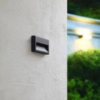Lucande LED outdoor wall light Weno, black, aluminium, IP65
