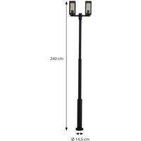 Lucande outdoor light Siveta, 240 cm, 2-bulb, black, aluminium