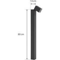 Lindby path light Othil, 80 cm high, grey, aluminium