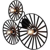 Lindby Evandor wall light, 3-bulb, black