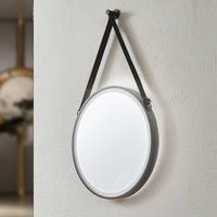 Lucande LED mirror Lelin, 45 cm, black, aluminium, CCT