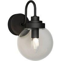 Lucande Badolo Bathroom Wall Light (Splash-Proof in Black Metal (1 Bulb E14) - Wall Lights Mirror Light Bathroom Wall Lighting Bathroom Light