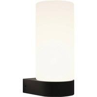 Lucande Basolo bathroom wall light, black, height 17.2 cm, glass