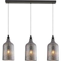 Lindby Ceiling Light /'Drakar/' dimmable (Vintage, Antique) in Silver Made of Glass for e.g. Living Room & Dining Room (3 Light Sources, E27) from Pendant Lighting, lamp, Hanging lamp, lamp, Ceiling