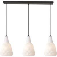 Lindby Ceiling Light /'Belarion/' dimmable (Vintage, Antique) in White Made of Glass for e.g. Living Room & Dining Room (3 Light Sources, E27) from Pendant Lighting, lamp, Hanging lamp, lamp, Ceiling