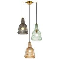 Lindby Ceiling Light /'Belarion/' dimmable (Vintage, Antique) in Multi-Colored Made of Glass for e.g. Living Room & Dining Room (3 Light Sources, E27) from Pendant Lighting, lamp, Hanging lamp, lamp