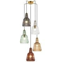Lindby Ceiling Light /'Belarion/' dimmable (Vintage, Antique) in Multi-Colored Made of Glass for e.g. Living Room & Dining Room (5 Light Sources, E27) from Pendant Lighting, lamp, Hanging lamp, lamp