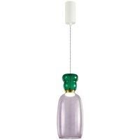 Lucande Fay LED pendant light, purple/dark green