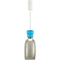 Lucande Fay LED pendant light, grey/blue