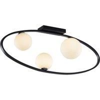 Lucande Kulka ceiling light, 3-bulb, Glaskugels