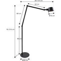 Lucande Silka floor lamp, height 216 cm, adjustable, black