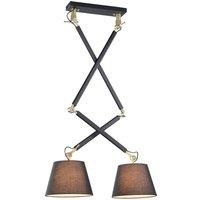 Lucande Movado ceiling light, adjustable, black / gold