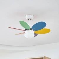 Lindby ceiling fan with light Litur, quiet, 77 cm, E27