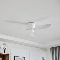 Lucande LED ceiling fan Kayu, white, DC, quiet, 132 cm