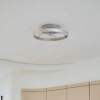 Lindby LED ceiling fan Momitu, silver, quiet, 14 cm