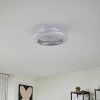 Lindby LED ceiling fan Mamuti, silver, quiet, 55 cm