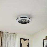 Lindby LED ceiling fan Mamuti, black, quiet, 55 cm