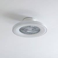 Lindby Smart LED ceiling fan Paavo, white, quiet, Tuya