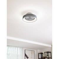 Lindby LED ceiling fan Mace, grey, quiet, CCT