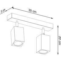 Envostar Peach Puff downlight wood cuboid 2-bulb