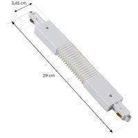 Lindby Flex connector Linaro, white, single-circuit track lighting system
