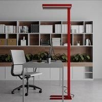 Arcchio LED floor lamp Logan Basic 6,000 lm dimmable light red