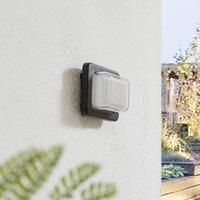 Lindby LED outdoor wall light Sibara, dark grey, angular, IP54