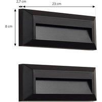 Lindby LED outdoor wall light Peker, black, set of 2, PC