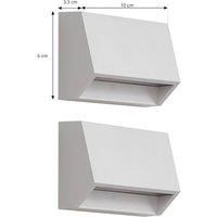 Lindby LED outdoor wall light Appeso, length 10 cm, set of 2
