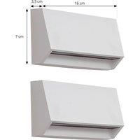 Lindby Appeso LED outdoor wall light, length 16 cm, set of 2
