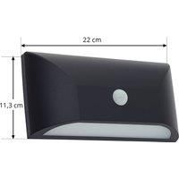 Lindby Siana LED Outdoor Wall Light with Motion Sensor (Modern) Black (1 Light, Wall Light for Outdoor/Home, Patio, Balcony)