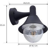 Lindby Keicy Outdoor Wall Light (Splash-Proof (Modern) in Black (1 Bulb, E27) - Outdoor Wall Lights Wall Lamp LED Outdoor Lamp Outdoor for Outdoor Wall/House Wall
