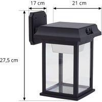 Lindby Latarka LED Outdoor Solar Light with Motion Sensor (Splash-Proof (Modern) in Black (1 Bulb) - Solar Wall Lights Wall Lamp for Outdoor and Garden