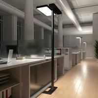 Arcchio Aila LED office floor lamp, black, daylight sensor