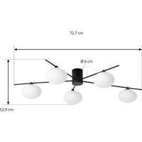 Lindby Valisa ceiling light, black, 5-bulb