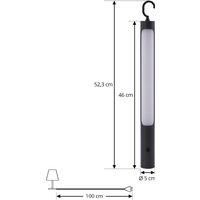 Lindby LED rechargeable light Kompis, grey, dimmable, IP54